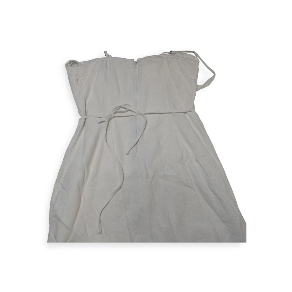 Abercrombie and Fitch White Thin Strap Dress SZ XS Tie Waist Bridal Mini - Picture 10 of 10